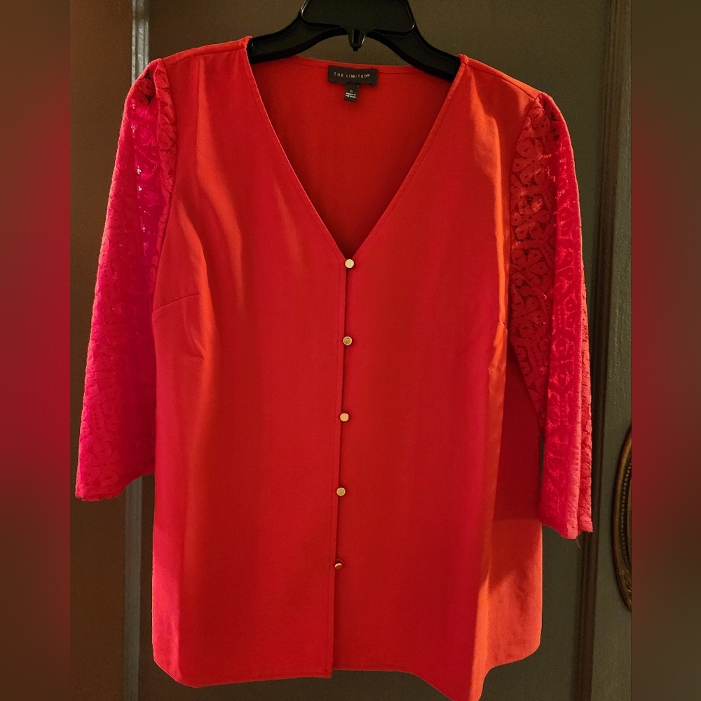 The Limited Small Beautiful Red Blouse NWOT